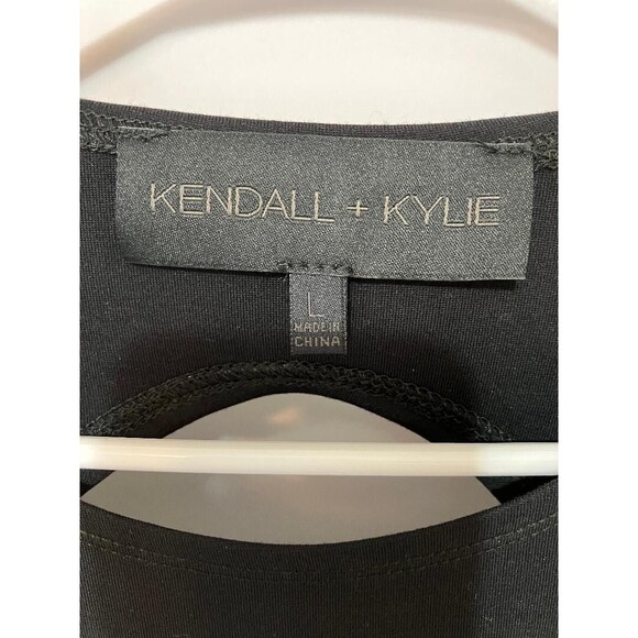 KENDALL KYLIE JENNER Women's Large Midi  Little Black Dress Goth Open Back Ponte - Picture 3 of 7